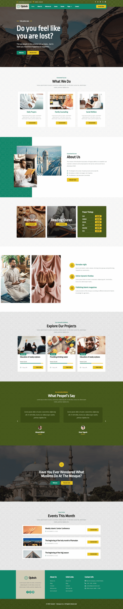 Qubsh - Islamic Centre & Mosque Elementor Template Kit - Image 4