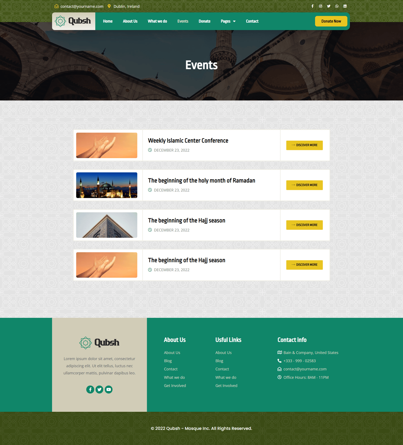 Qubsh - Islamic Centre & Mosque Elementor Template Kit - Image 6
