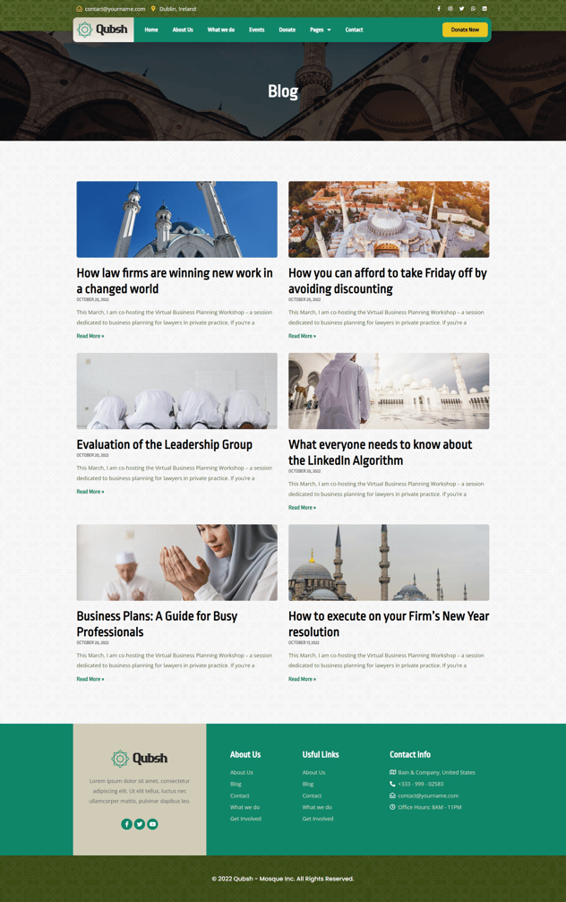 Qubsh - Islamic Centre & Mosque Elementor Template Kit - Image 2