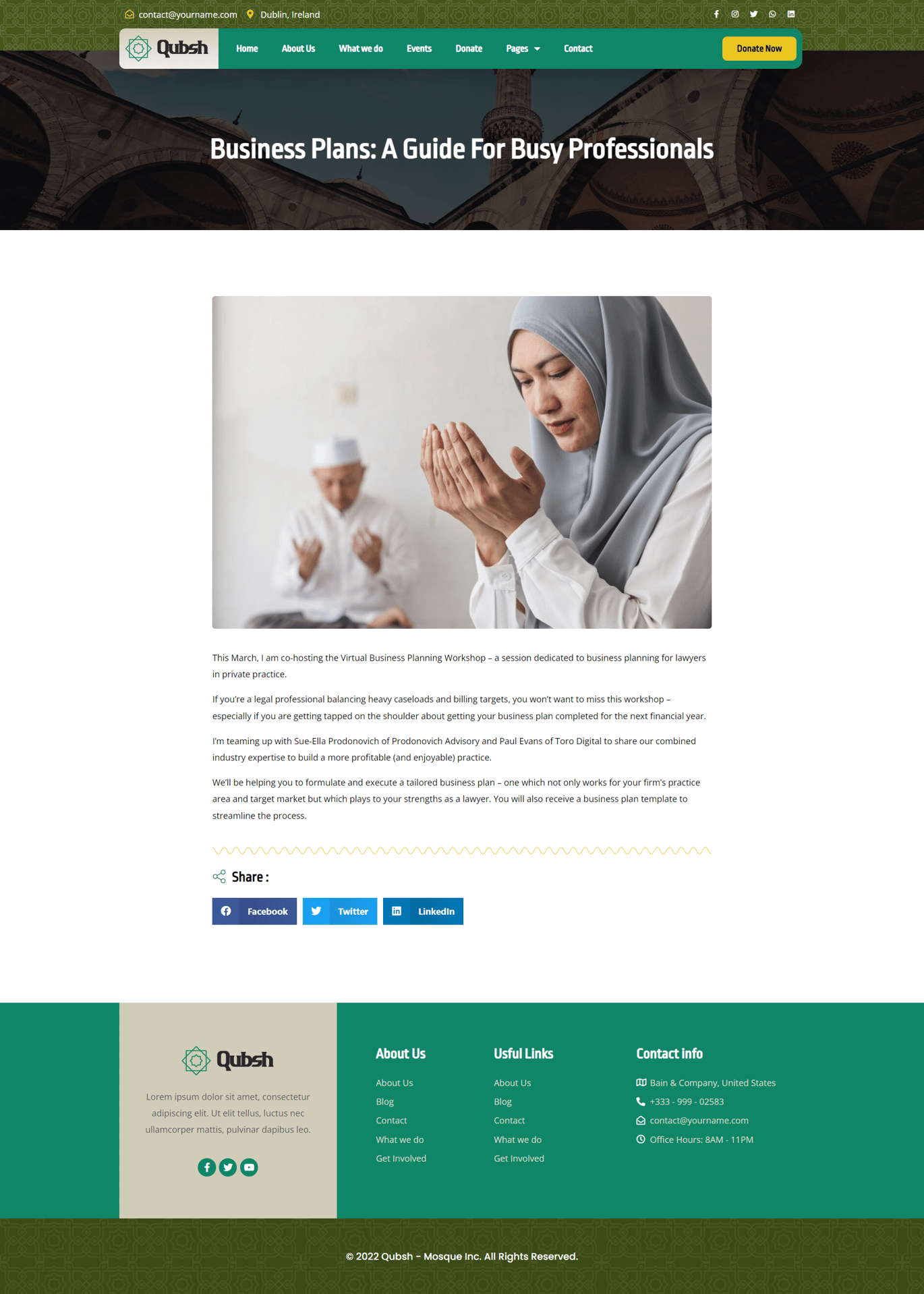 Qubsh - Islamic Centre & Mosque Elementor Template Kit - Image 8