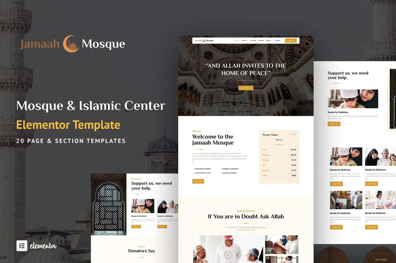 Jamaah - Mosque & Islamic Center Elementor Template Kit - Image 2