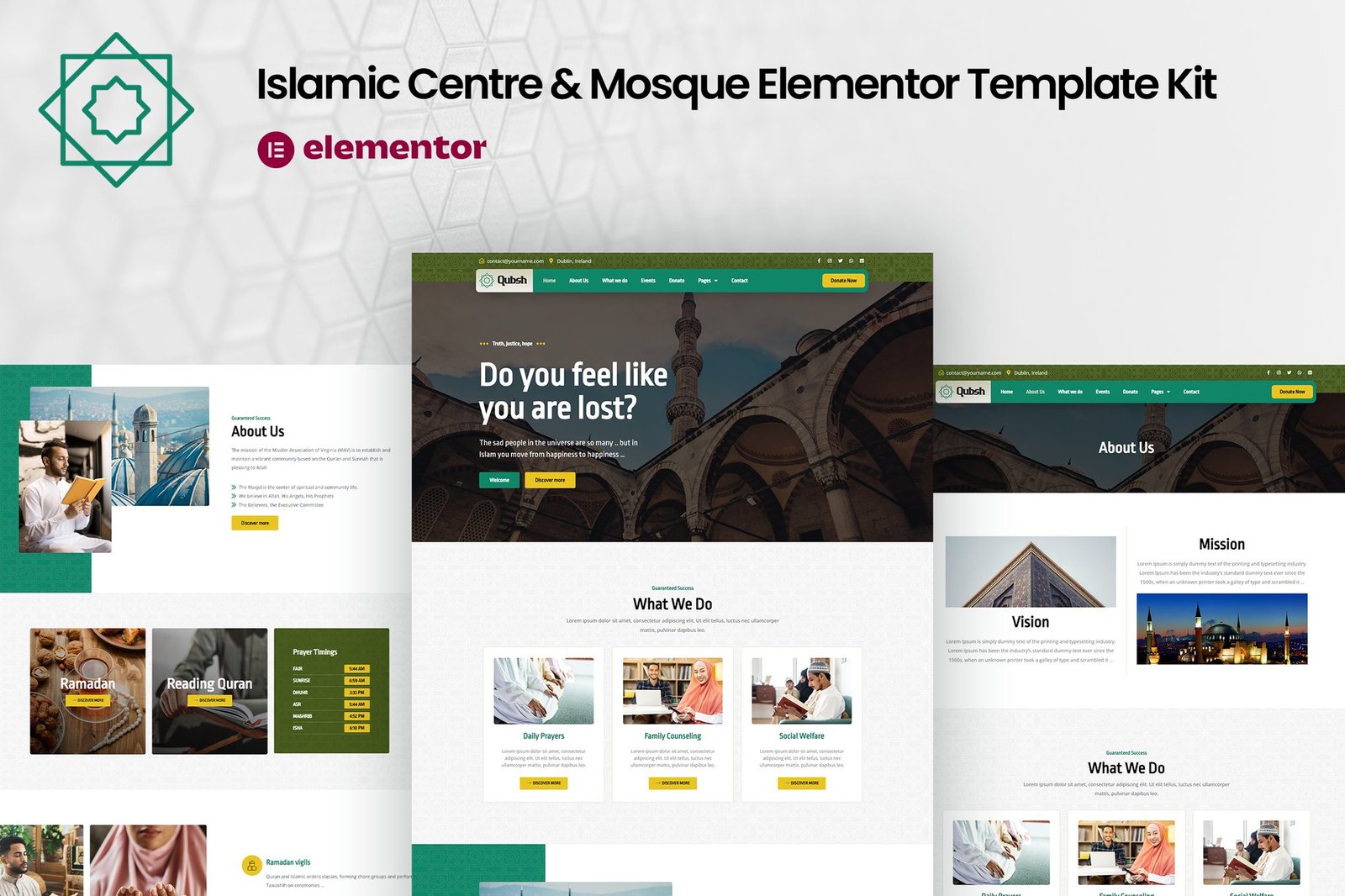 Qubsh - Islamic Centre & Mosque Elementor Template Kit - Image 9
